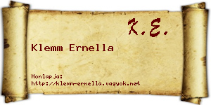 Klemm Ernella névjegykártya